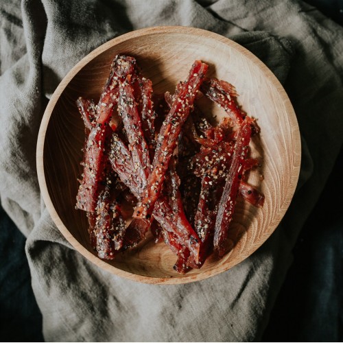 Candied Salmon Jerky - Garlic & Pepper Candied Salmon Jerky - Garlic & Pepper